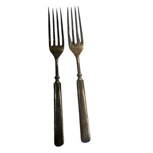 Wm A Rogers 12 DWT Silverplate Hollow Handle Dinner Fork Lot 2 Vintage